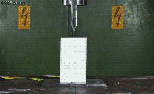 4gifs - Splitting playing cards with a press is oddly...
