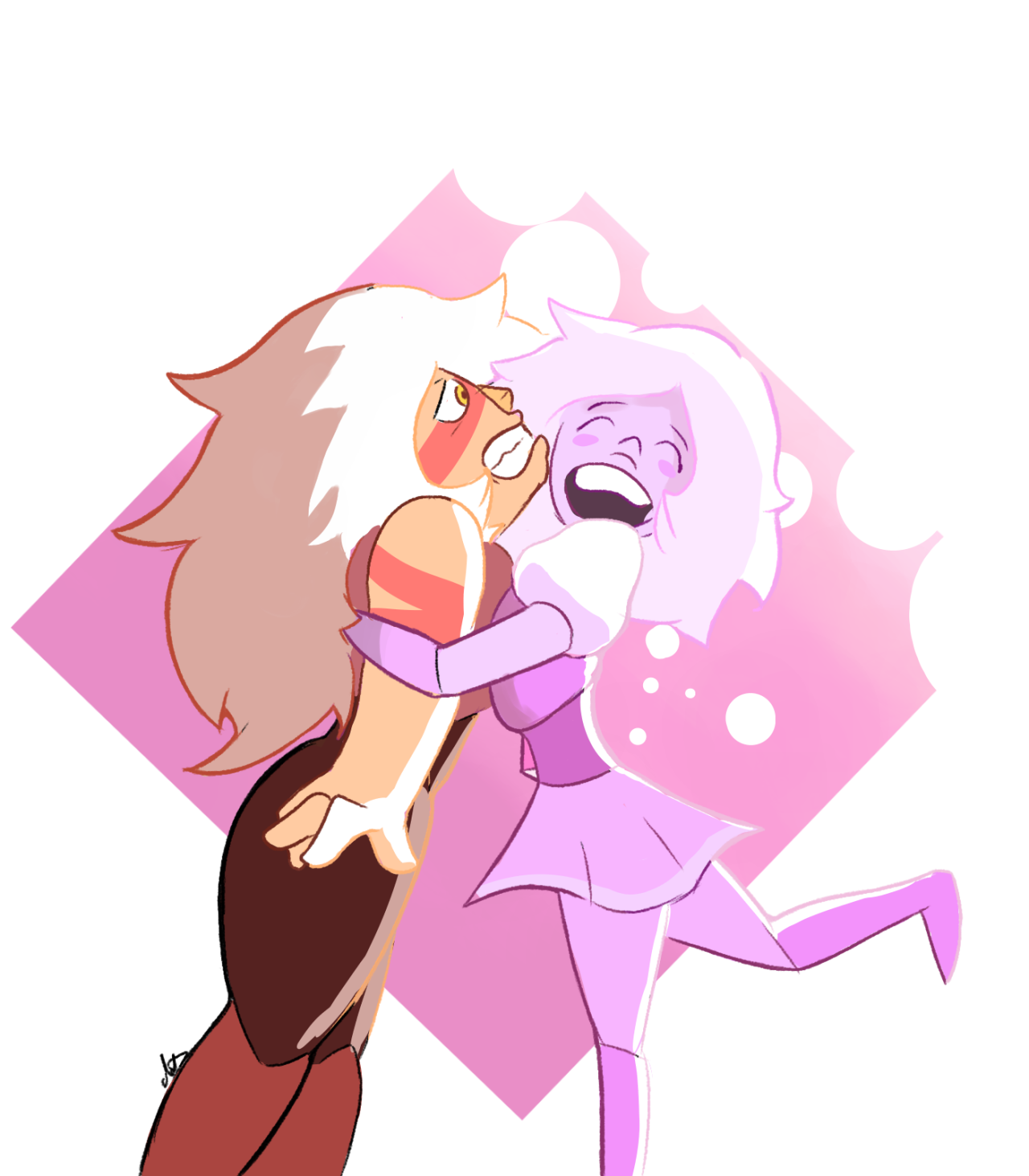 medieval-pole-dancer said: Pink Diamond and Jasper. Answer: pink diamond and her very own jasper :)