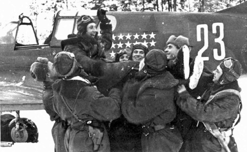 waffenss1972:Soviet pilot N.F. Kuznetsov celebrates victory in...