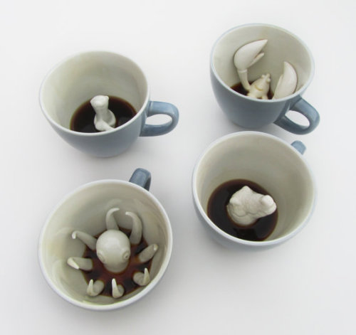 lesstalkmoreillustration - Handmade Animal Mugs By Creaturecups...