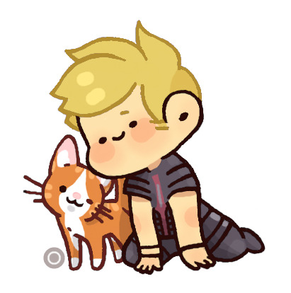 thegirlinthebyakko - @damehawkeye asked for Clint and a cat...