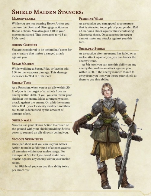 dungeonsanddrakes - Shield Maidens! The Players Handbook has many...