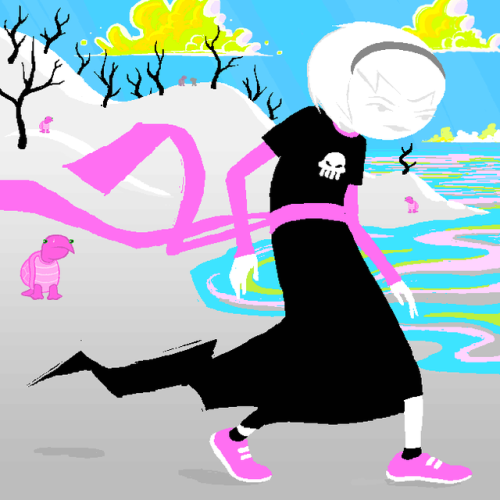 rathernoon - redraw of that one panel of rose walkin like a...