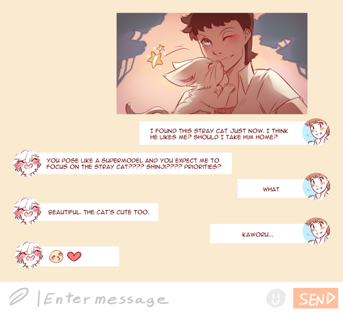 nemirutami - Tfw Shinji gets more bold w/ u when he’s texting...