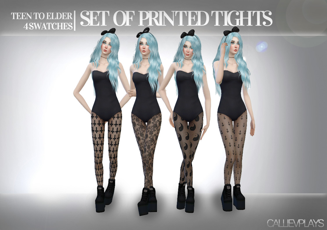 Set of 4 tights with various themes...