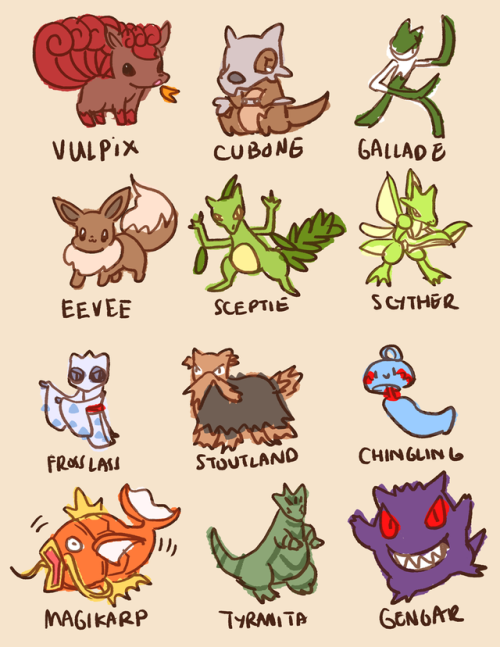 shattered-earth - I drew a bunch of pokemon from memory that...