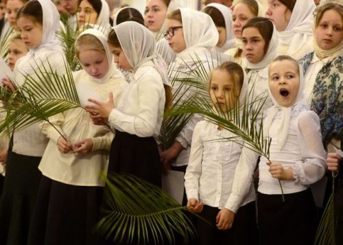 globalchristendom - Palm Sunday at St. Isaac’s Cathedral in St....