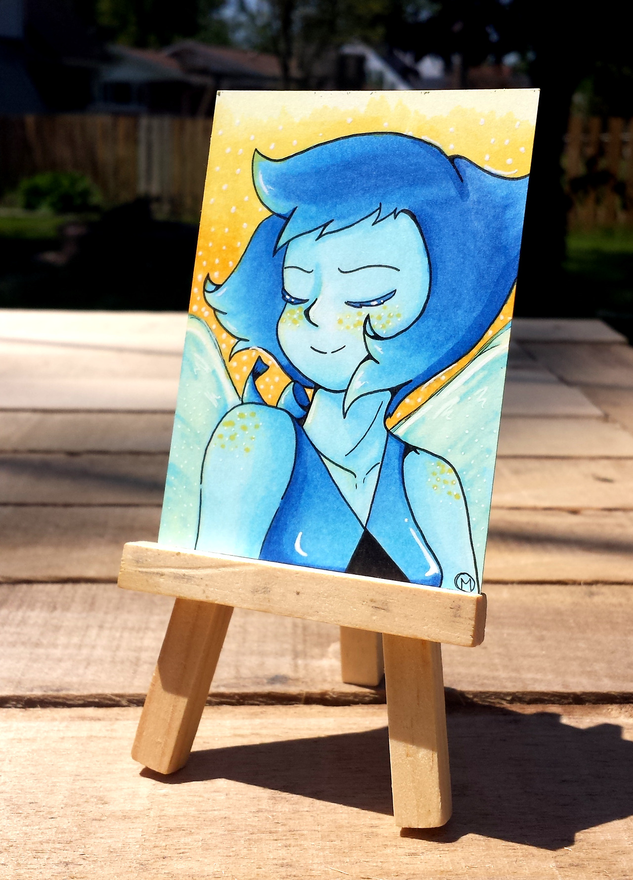 ““It took me so long to like this planet.” ” ACEO: Lapis Lazuli! I really like the HC that she has gold flakes on her skin, so I went with that too! Make sure to check out my other gem ACEOs:...