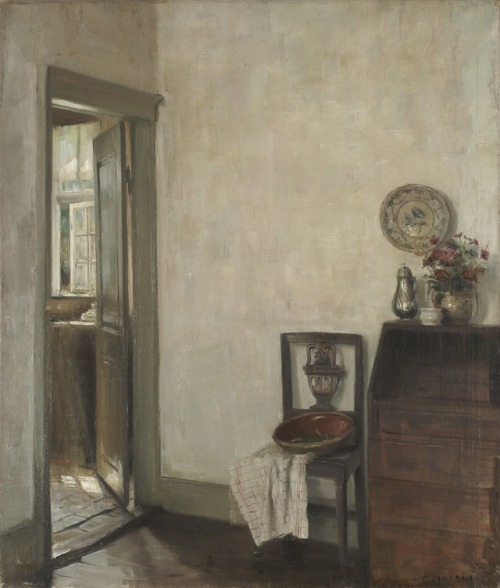 thunderstruck9 - Carl Holsøe (Danish, 1863-1935), Interior. Oil...