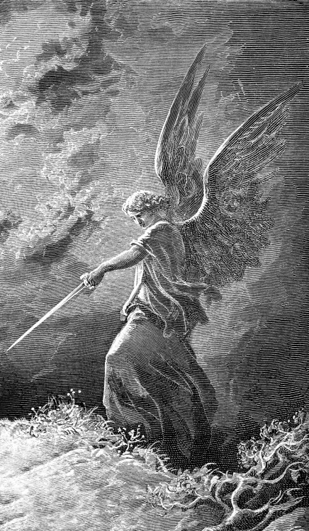 nigra-lux:DORÉ, Gustave (1832-1883)An Angel Appears to Balaam...
