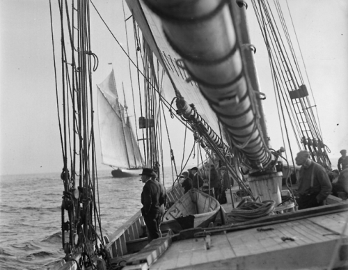 lazyjacks - Glimpse of the fishing schooner Columbia through...