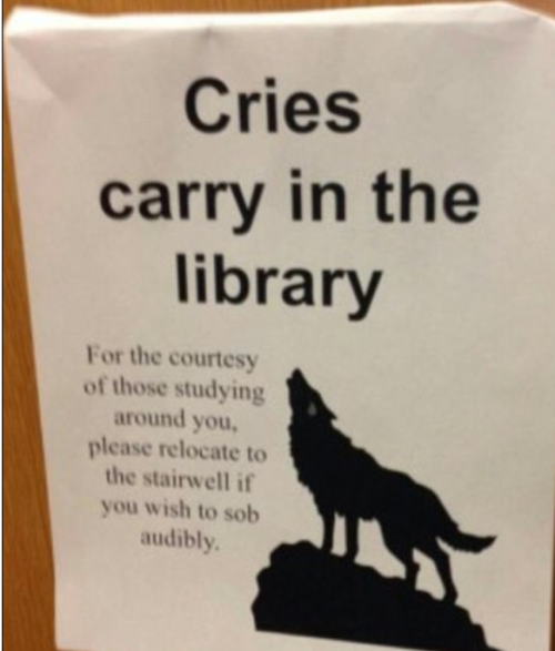 bdubs8807 - mysharona1987 - Some more funny library signs.God,...