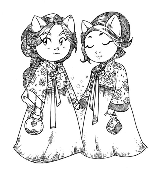Time for cute spring hanbok looks.