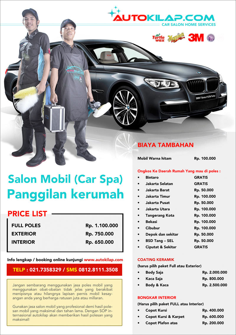 Autokilap.com Salon Mobil Panggilan Jakarta — Paket harga 