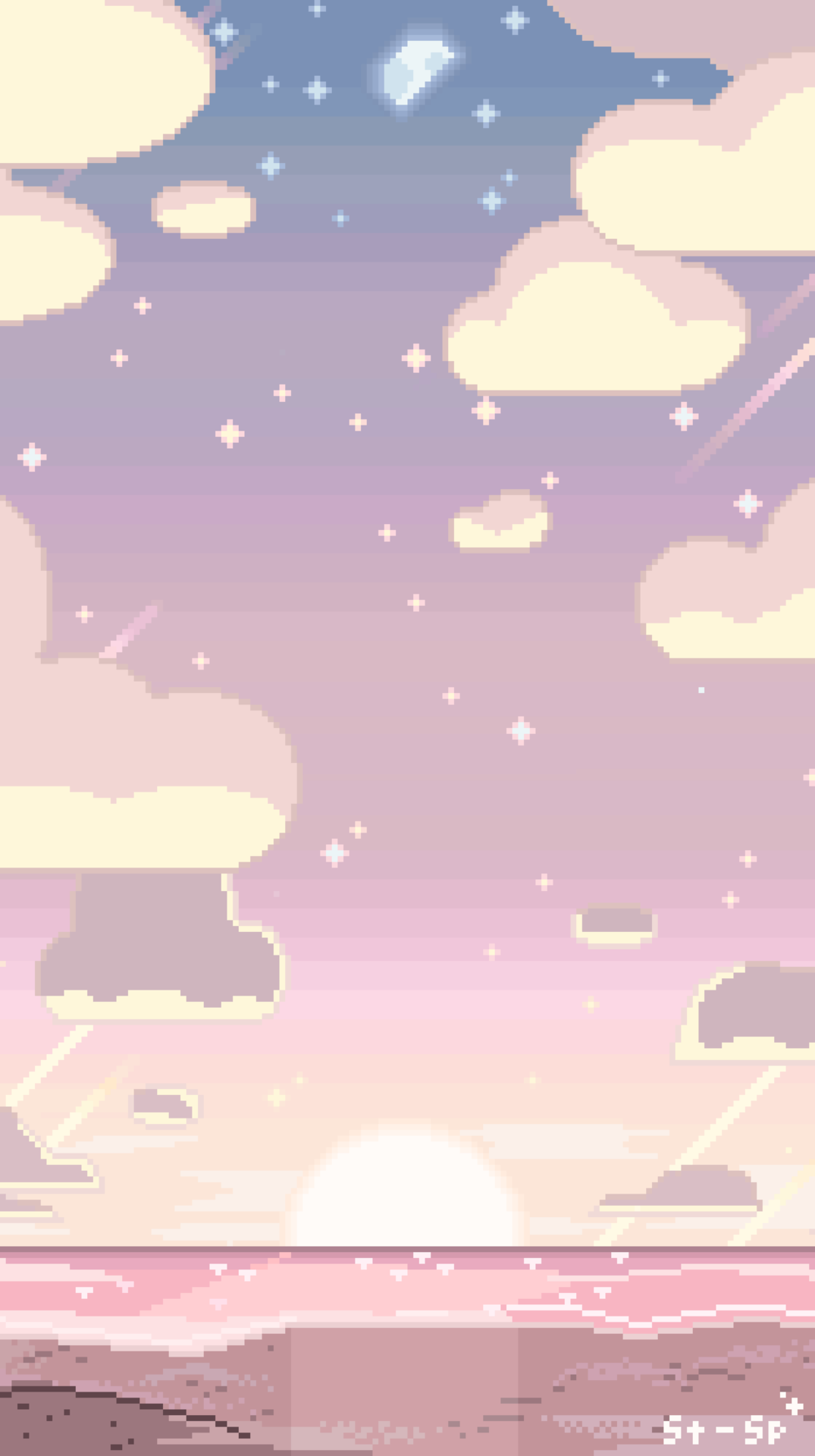 Some high quality iPhone wallpaper of Steven Universe scenery I’ve made in my pixel art style! Free to use. Do not delete caption or repost.