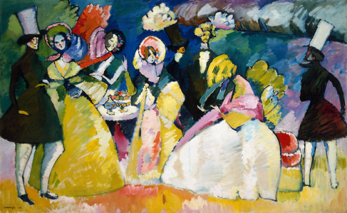 guggenheim-art - Group in Crinolines by Vasily Kandinsky, 1909,...