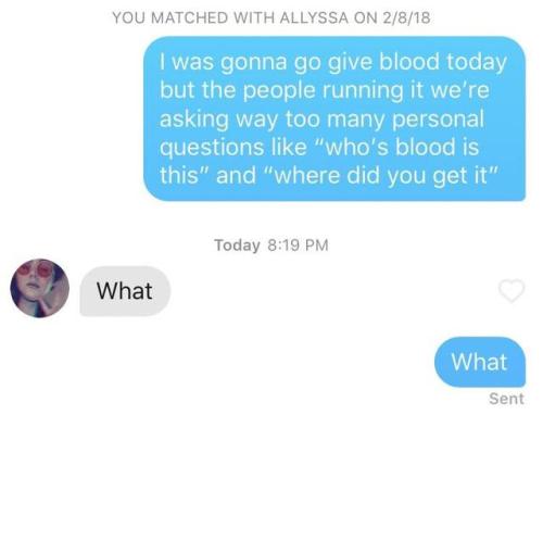 tinderventure - Giving blood is important