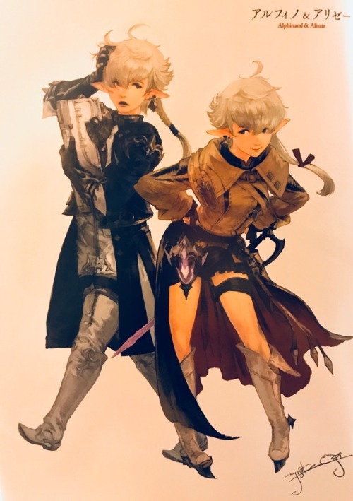 14kuponuts - From the Stormblood Artbook - Alphinaud and Alisaie...