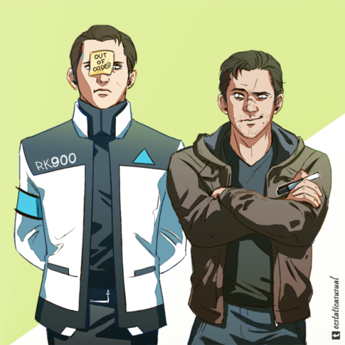 ecstaticasusual:RK900 and his human