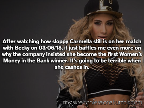 ringsideconfessions - “Afterwatching how sloppy Carmella still...