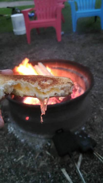 grilledcheesechirps - Mozeralla and cheddar grilled cheese in a...
