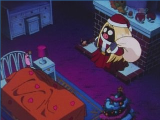 The sinister Santa Jynx descends on kid Jessie's bedroom.