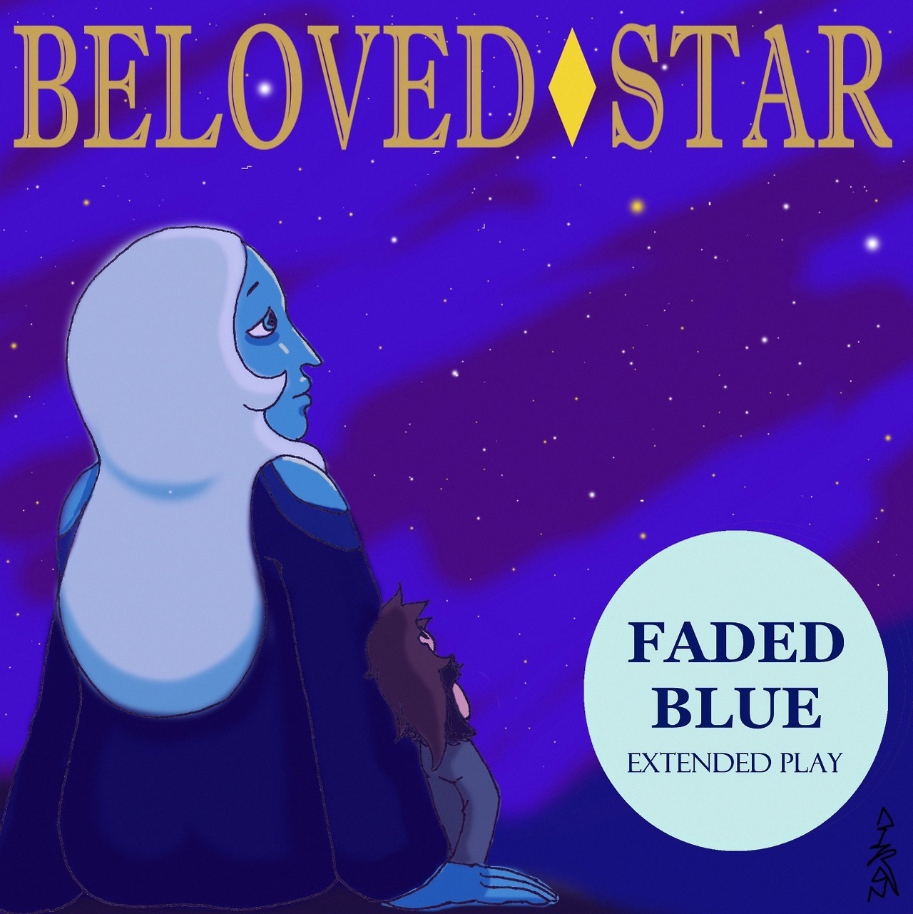 Here’s the ‘Faded Blue: Extended Play’ cover-art for you all, draw by our very own @run-on-lightning/AiramCG.