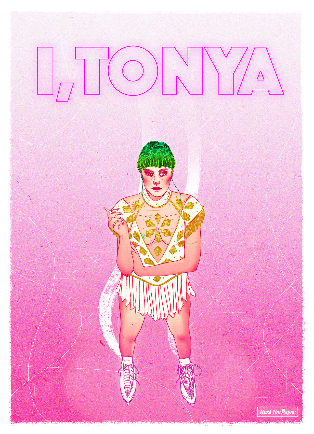 I, TONYA ⛸ Another anticipating movie, a new and exciting breakthrough for @margotrobbie. - Again, neon colors are used to make the whole poster pop out and give it a nostalgic vibe, Tonya didn’t look like this in the movie. - Doing movie poster art...
