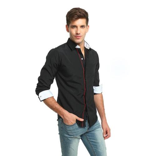 gentclothes:Black Long Sleeve Shirt - Get 10% OFF with code...