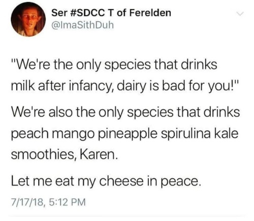 bubblybulbasaur - Yeah we evolved lactose tolerance, Karen