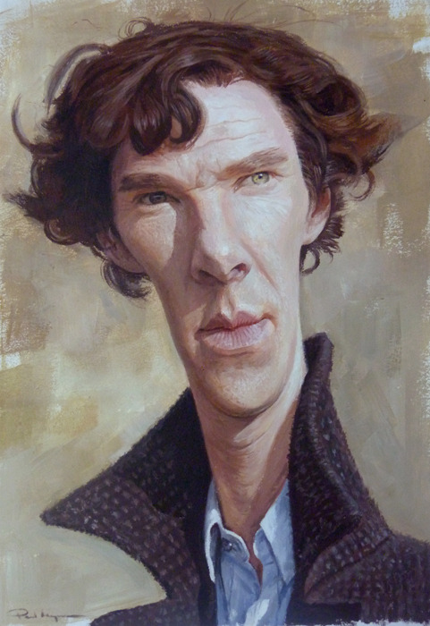 Benedict Cumberbatch caricature. Acrylic on Paper 18 x 25cm. Benedict’s quote based on this painting will appear in my new book, currently being funded on kickstarter...