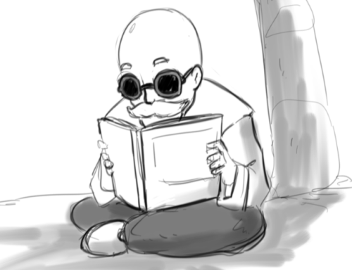 Master Roshi Reading some ‘zines… probably lewd stuff....
