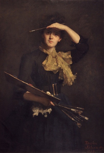 spoutziki-art:Thérèse Schwartze -Self-portrait, 1888