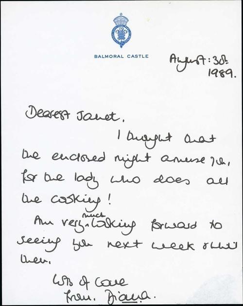 Letter, Diana, Princess, Wales, Autograph