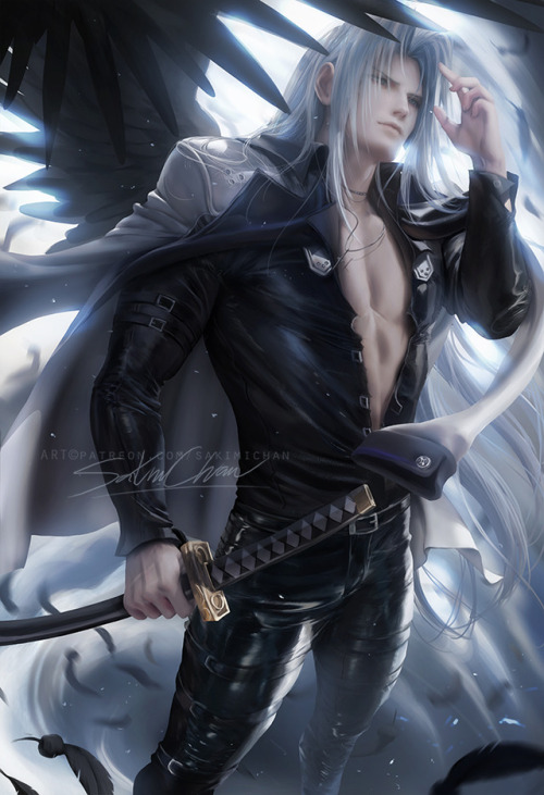 sakimichan - I painted Sephiroth from Finalfantasy in a suit...