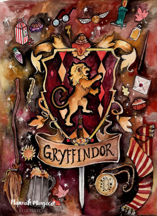 hannahmillustrations - New Harry Potter Houses Watercolor...