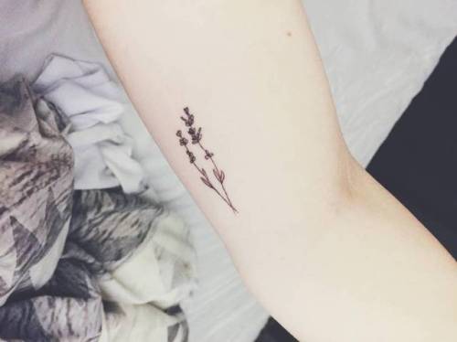 Tattoo tagged with: flower, small, jonboy, line art, inner arm, tiny,  lavender, ifttt, little, nature, minimalist, fine line 