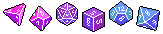 dungeonfemme - I made some tiny pixel polyhedral die pride banners like the queer tabletop dork I am..