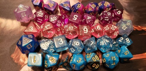 battlecrazed-axe-mage - My bisexual pride flag colored dice!Oh,...