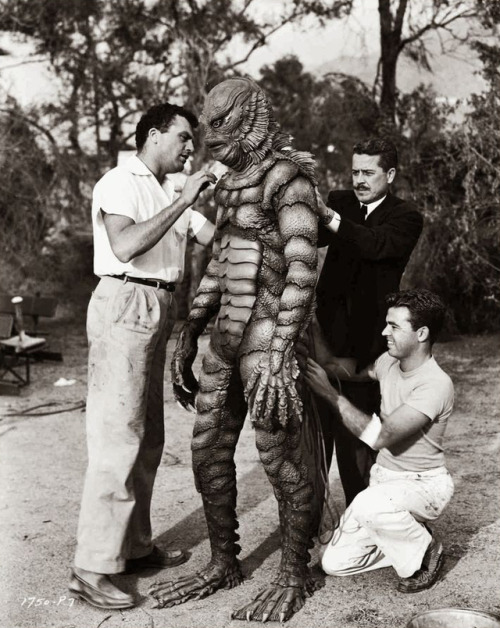 humanoidhistory - On the set of Creature from the Black Lagoon...