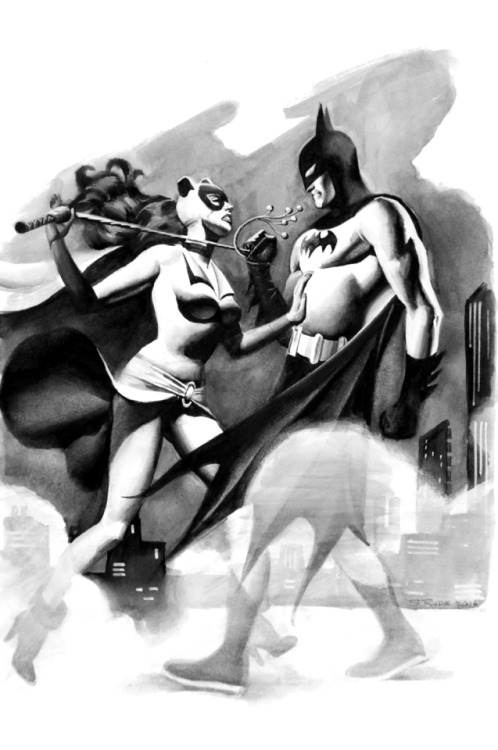 spaceshiprocket - Batman and Catwoman by Steve Rude
