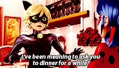 miraculousdaily - Chat Noir flirting with his lady ;)