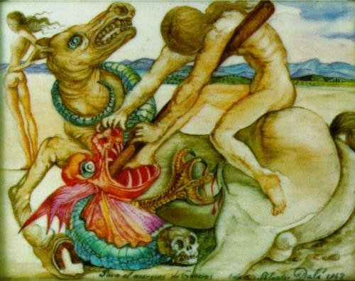 surrealism-love - Saint George and the Dragon by Salvador Dali