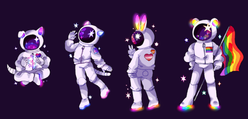 cookietsune - i made some astronaut designs for pride month!! if...