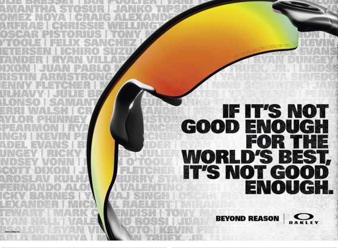 IF IT'S NOT GOOD ENGOUGH FOR THE WORLD'S BEST,IT'S NOT GOOD ENOUGH.