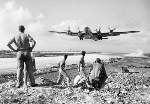 worldwar-two - An American B-29 Superfortress takes off from the...