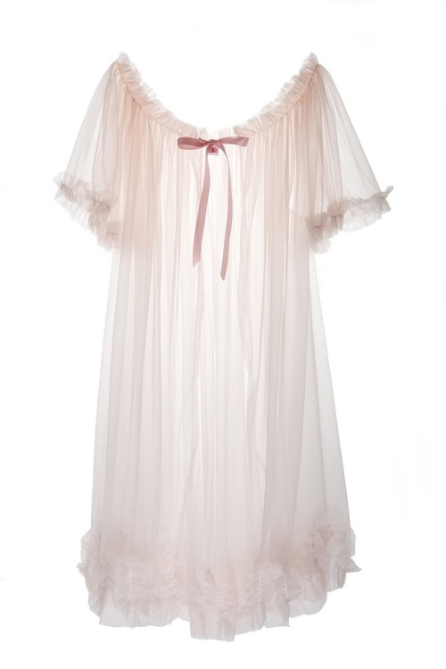 placedeladentelle - Short Sheer Frou Frou Dressing Robe in Ballet...