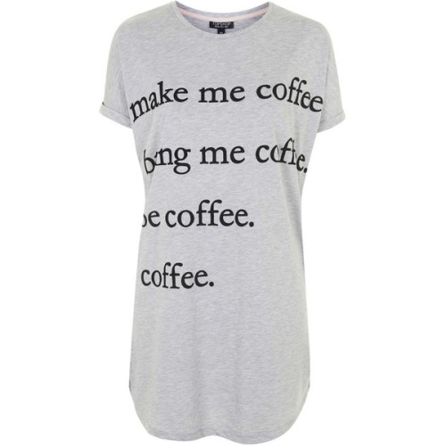 TOPSHOP Make Me Coffee Pyjama Tee ❤ liked on Polyvore (see...