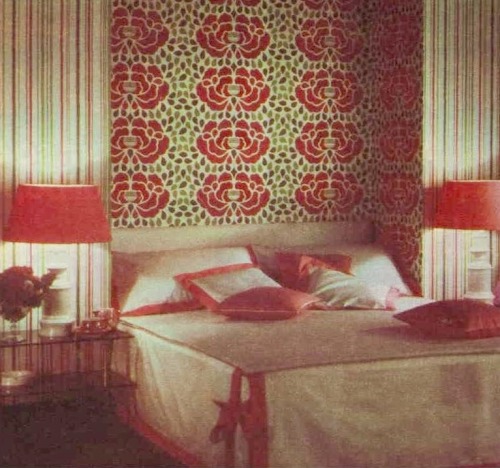 kitten-vintage:Funky wallpapers, 1975. We had bright red and...