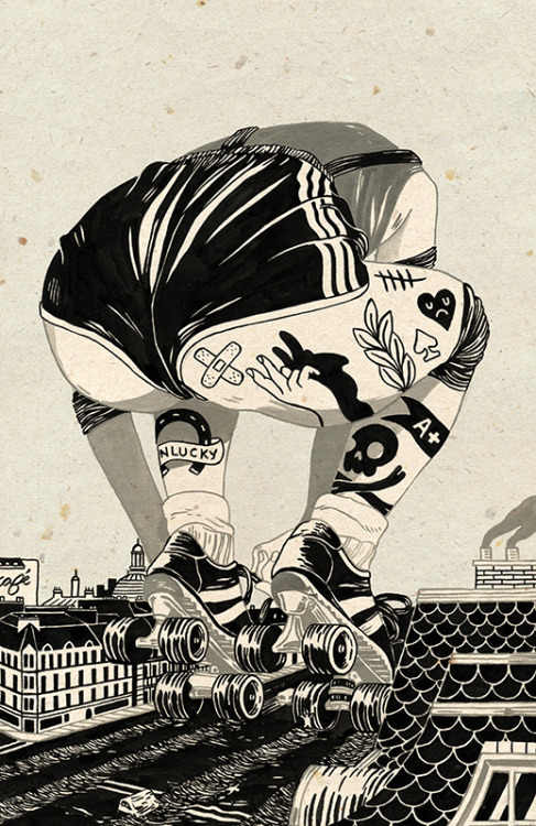 nvm-illustration:Roller Derby..Might come back to this one...